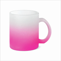 CANECA DE VIDRO JATEADO 320ML DEGRADÊ ROSA