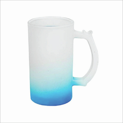 CANECA DE VIDRO JATEADO 460ML DEGRADÊ AZUL - comprar online