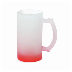 CANECA DE VIDRO JATEADO 460ML DEGRADÊ VERMELHO - comprar online