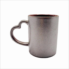 CANECA PORCELANA BORDÔ 300ML PRATA - comprar online