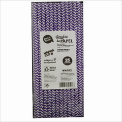 CANUDO PAPEL BRANCO CHEVRON ROXO