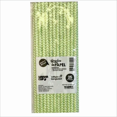 CANUDO PAPEL BRANCO CHEVRON VERDE CLARO