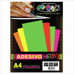 ETIQUETA ADESIVA NEON VERDE A4 COM 20 - comprar online