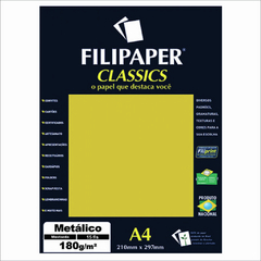 FILIPAPER CLASSICS METÁL. MOSTARDA 180G A4 COM 15