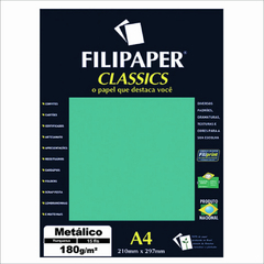 FILIPAPER CLASSICS METÁL.TURQUESA 180G A4 COM 15