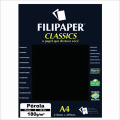 FILIPAPER CLASSICS PÉROLA PRETO 180G A4 COM 20
