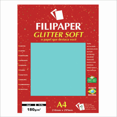 FILIPAPER GLITTER AZUL A4 COM 15