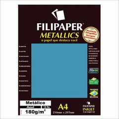 FILIPAPER METALLICS MET AZUL 180G A4 COM 15