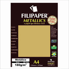 FILIPAPER METALLICS MET OURO 180G A4 COM 15