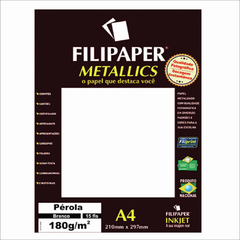 FILIPAPER METALLICS PÉROLA BRANCO 180G A4 COM 15