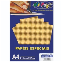 PAPEL HOLOGRAFICO DOURADO 120G A4 10 FLS