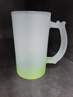 CANECA DE VIDRO JATEADO 460ML DEGRADÊ AMARELO