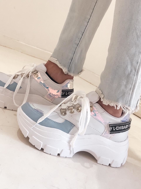 ZAPATILLA CON PLATAFORMA IVIE CELESTE LUNA CHIARA