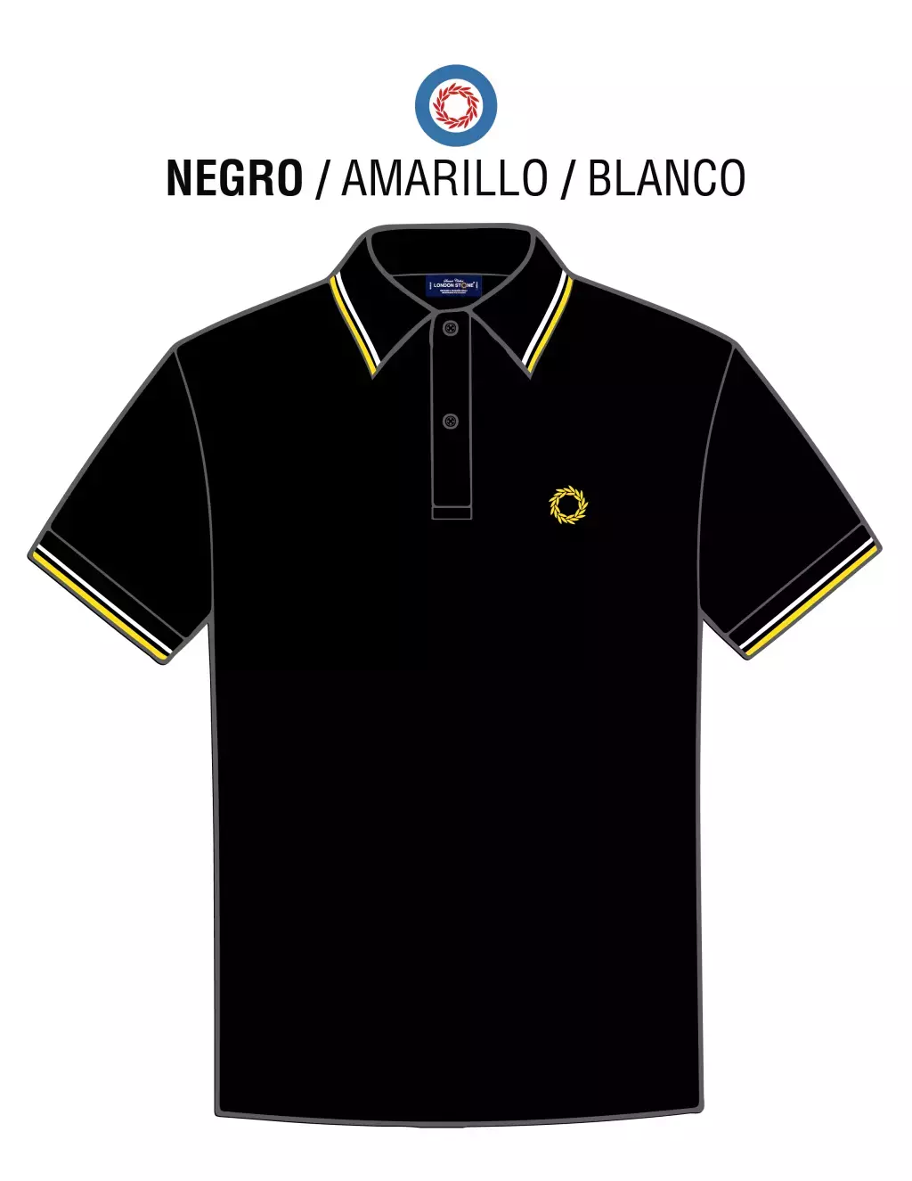 Polo negro y blanco hotsell