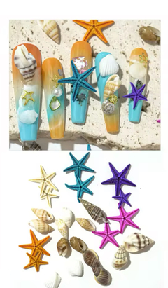 Dijes Mix de Mar x 6 u. - FEVER NAIL STORE