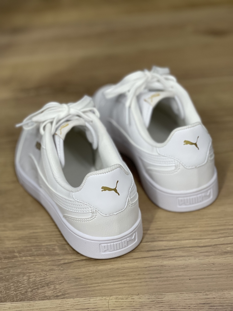 Tenis Puma shuffle white gold
