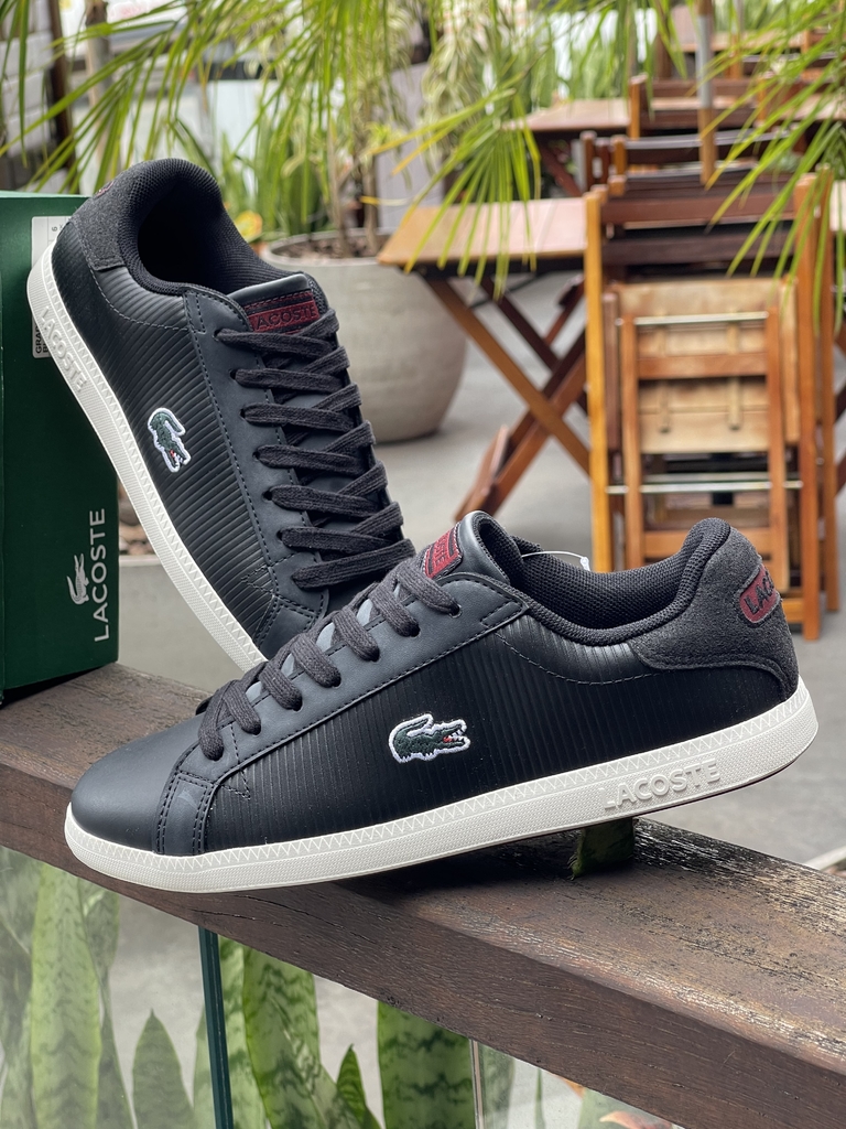 T nis lacoste graduate preto vermelho