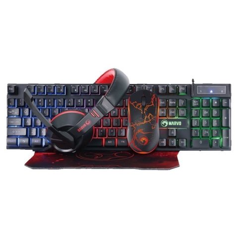 Kit GAMING: teclado, mouse, mouse PAD y auriculares Marvo CM409