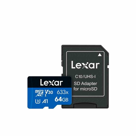 Memoria MICRO SD con adaptador 64GB LEXAR 633X