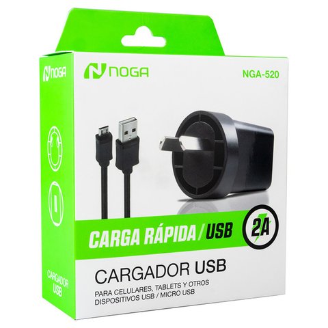 Cargador de pared 2A + cable micro USB NOGA NGA-520