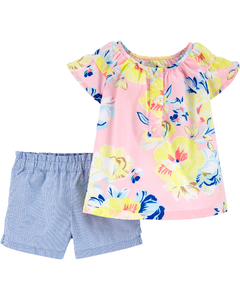 Carter's Set 2 piezas Remera y Short "Floral"