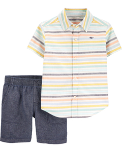 CARTER'S Set 2 piezas Camisa a rayas y Short