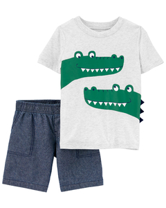 CARTER'S Set 2 piezas Remera manga corta y Short "Cocodrilo"