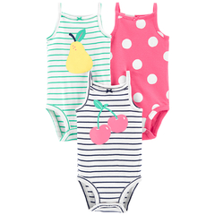 Carter´s Pack 3 Bodies Musculosa Frutal