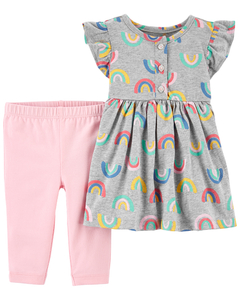 CARTER'S Set 2 piezas Vestido y Calzas "Arcoiris"