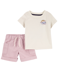 Carter´s Set 2 Piezas Remera Mangas Cortas Short Avioneta