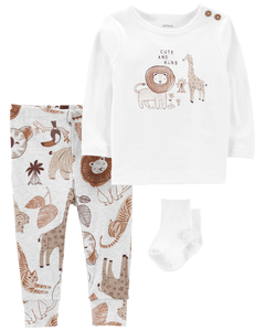 Carter´s Set 3 Piezas Remera Mangas Largas Medias Pantalon Safari