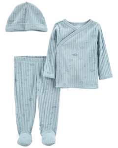 Carter´s Set 3 Piezas Batita Gorro Pantalon Cielo