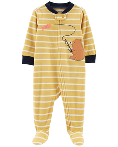 Carter's Osito-Pijama Micropolar Cierre Oso