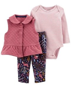 CARTERS SET 3 PIEZAS CHALECO BORDO