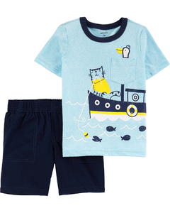 Carter's Set 2 piezas Remera y Short "Bote"