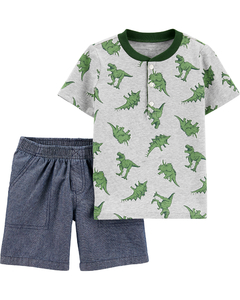 Carter's Set 2 piezas Remera y short "Dinosaurio"