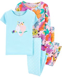 Carter´S Set 4 Piezas Pijama Algodon Floral