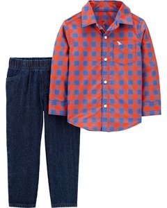 CARTER'S Set 2 piezas Camisa a cuadros y Jean