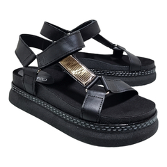 Sandalias Anca & Co Mujer Urbanas Brillos Abigail Cuero Moda (ANABIGAI) - Zona Shop