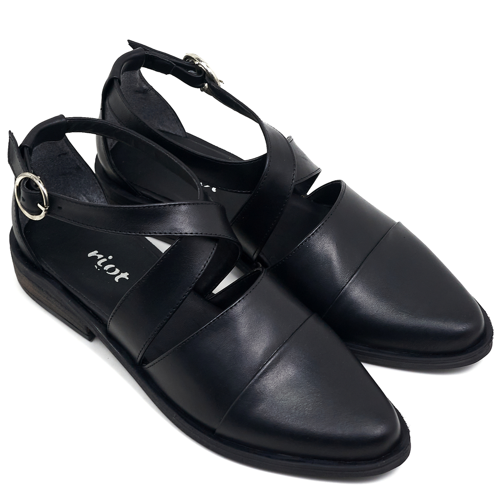 Sandalias Mujer Cuero Vacuno Zapatos Punta Cerrada Riot 1287 RI1287