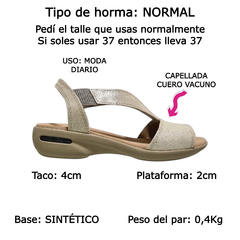 Sandalias Mujer Cuero Vacuno Elastizadas Confort Urbadas 941 (ZSAR941) - Zona Shop