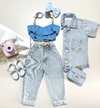 Conjunto Jeans bordado Love