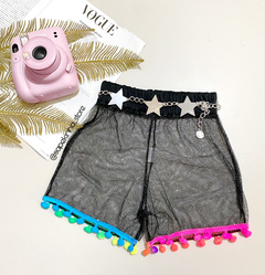 Short saia de praia black