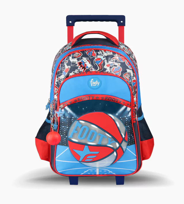 CARRITO PARA MOCHILA ESCOLAR CON LLANTAS COLORES LUZ LED