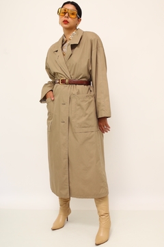 Trench coat forrado classico vintage - loja online