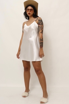 Sleep Dress acetinado branco curto - comprar online