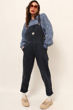 Imagem do macacao jeans azul vintage