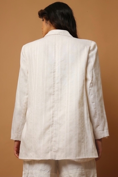 blazer linho textura ombreira vintage - comprar online