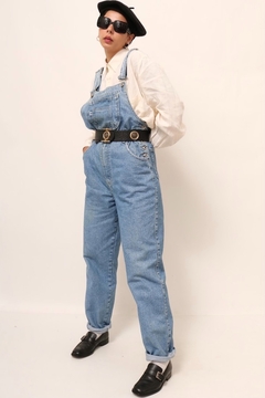 Macacão jeans classico azul grosso 90´s - loja online