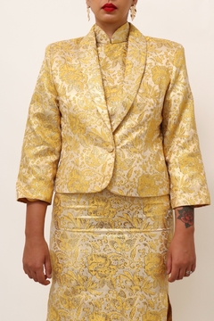 Imagem do Vestido dourado com blazer fenda